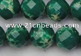 CDE2206 15.5 inches 18mm faceted round dyed sea sediment jasper beads