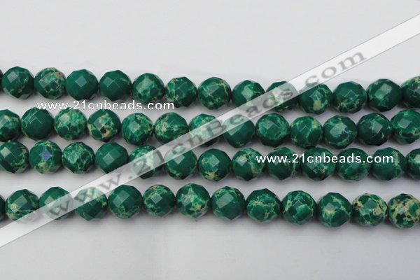 CDE2206 15.5 inches 18mm faceted round dyed sea sediment jasper beads