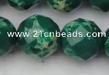 CDE2209 15.5 inches 24mm faceted round dyed sea sediment jasper beads