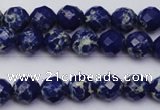 CDE2210 15.5 inches 6mm faceted round dyed sea sediment jasper beads