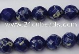 CDE2211 15.5 inches 8mm faceted round dyed sea sediment jasper beads