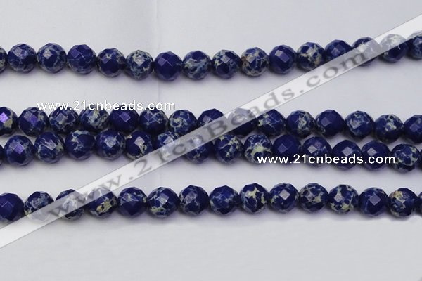 CDE2216 15.5 inches 18mm faceted round dyed sea sediment jasper beads