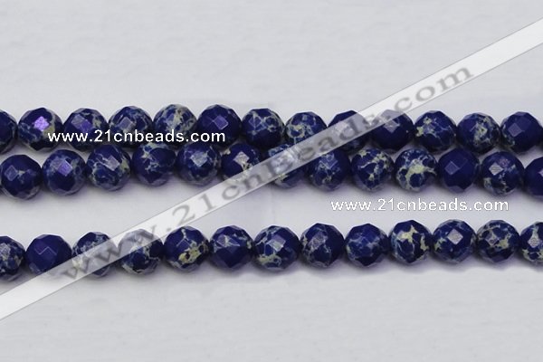 CDE2219 15.5 inches 24mm faceted round dyed sea sediment jasper beads