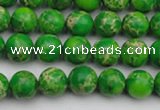 CDE2220 15.5 inches 4mm round dyed sea sediment jasper beads