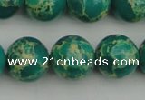 CDE2247 15.5 inches 14mm round dyed sea sediment jasper beads