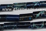 CDE228 15.5 inches 8*16mm tube dyed sea sediment jasper beads