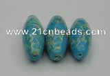 CDE2301 16*38mm rice sea sediment jasper beads wholesale