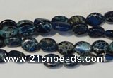 CDE233 15.5 inches 6*8mm oval dyed sea sediment jasper beads