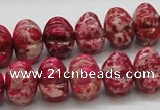 CDE24 15.5 inches 10*14mm pumpkin dyed sea sediment jasper beads