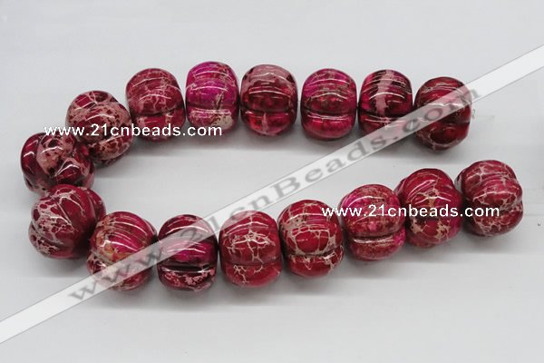 CDE25 15.5 inches 26*35mm pumpkin dyed sea sediment jasper beads