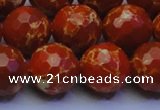 CDE2501 15.5 inches 16mm faceted round dyed sea sediment jasper beads