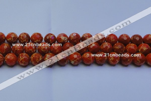 CDE2501 15.5 inches 16mm faceted round dyed sea sediment jasper beads