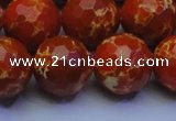 CDE2502 15.5 inches 18mm faceted round dyed sea sediment jasper beads