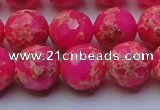 CDE2507 15.5 inches 14mm faceted round dyed sea sediment jasper beads