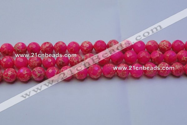 CDE2507 15.5 inches 14mm faceted round dyed sea sediment jasper beads