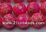 CDE2508 15.5 inches 16mm faceted round dyed sea sediment jasper beads