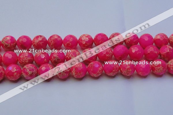 CDE2510 15.5 inches 20mm faceted round dyed sea sediment jasper beads