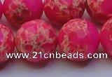 CDE2511 15.5 inches 22mm faceted round dyed sea sediment jasper beads