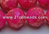 CDE2512 15.5 inches 24mm faceted round dyed sea sediment jasper beads