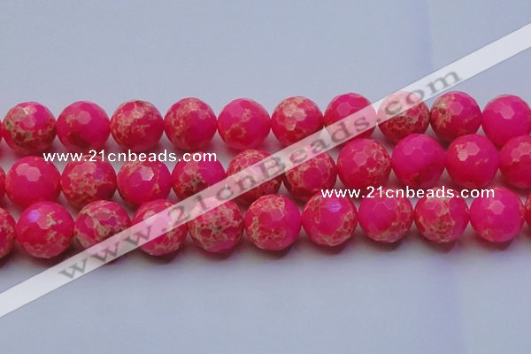 CDE2512 15.5 inches 24mm faceted round dyed sea sediment jasper beads