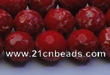 CDE2514 15.5 inches 14mm faceted round dyed sea sediment jasper beads