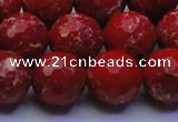 CDE2515 15.5 inches 16mm faceted round dyed sea sediment jasper beads