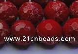 CDE2516 15.5 inches 18mm faceted round dyed sea sediment jasper beads