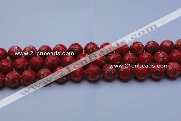 CDE2516 15.5 inches 18mm faceted round dyed sea sediment jasper beads