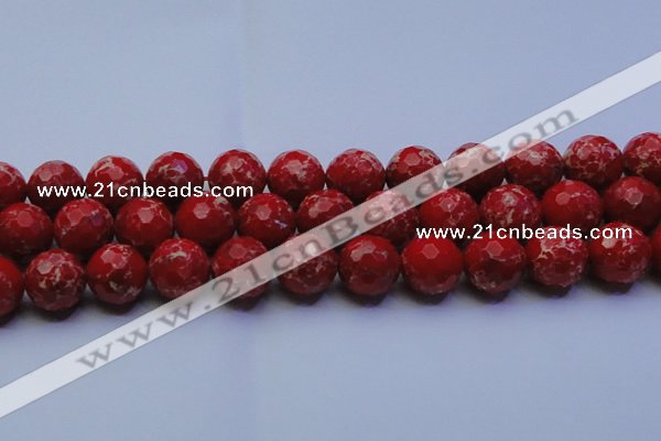 CDE2517 15.5 inches 20mm faceted round dyed sea sediment jasper beads