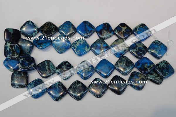 CDE252 15.5 inches 20*20mm diamond dyed sea sediment jasper beads