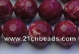 CDE2522 15.5 inches 16mm faceted round dyed sea sediment jasper beads