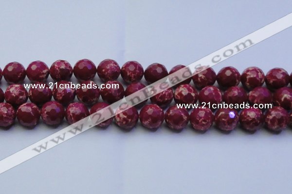 CDE2522 15.5 inches 16mm faceted round dyed sea sediment jasper beads