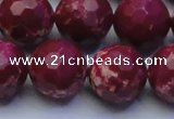 CDE2523 15.5 inches 18mm faceted round dyed sea sediment jasper beads