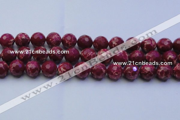 CDE2523 15.5 inches 18mm faceted round dyed sea sediment jasper beads