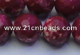 CDE2524 15.5 inches 20mm faceted round dyed sea sediment jasper beads