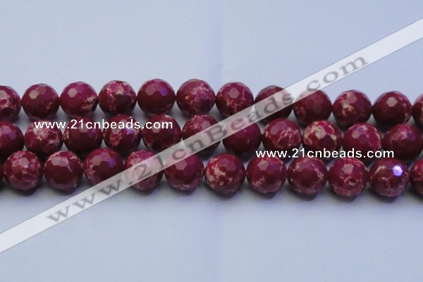 CDE2524 15.5 inches 20mm faceted round dyed sea sediment jasper beads