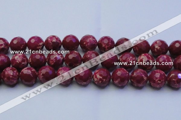 CDE2525 15.5 inches 22mm faceted round dyed sea sediment jasper beads