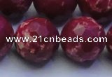 CDE2526 15.5 inches 24mm faceted round dyed sea sediment jasper beads