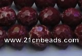 CDE2528 15.5 inches 14mm faceted round dyed sea sediment jasper beads