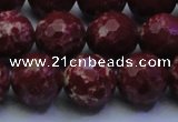 CDE2529 15.5 inches 16mm faceted round dyed sea sediment jasper beads