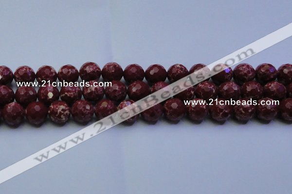 CDE2529 15.5 inches 16mm faceted round dyed sea sediment jasper beads