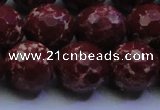 CDE2530 15.5 inches 18mm faceted round dyed sea sediment jasper beads