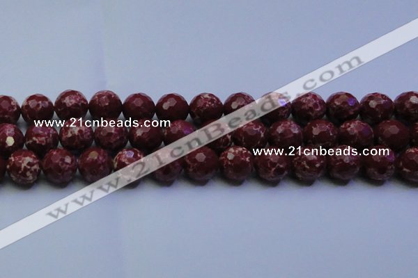 CDE2530 15.5 inches 18mm faceted round dyed sea sediment jasper beads