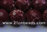 CDE2531 15.5 inches 20mm faceted round dyed sea sediment jasper beads