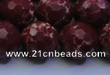 CDE2531 15.5 inches 20mm faceted round dyed sea sediment jasper beads