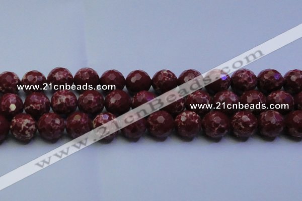 CDE2531 15.5 inches 20mm faceted round dyed sea sediment jasper beads