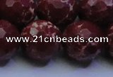 CDE2532 15.5 inches 22mm faceted round dyed sea sediment jasper beads