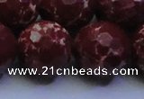 CDE2533 15.5 inches 24mm faceted round dyed sea sediment jasper beads