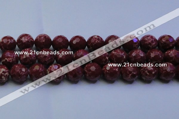 CDE2533 15.5 inches 24mm faceted round dyed sea sediment jasper beads