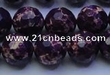 CDE2536 15.5 inches 16mm faceted round dyed sea sediment jasper beads